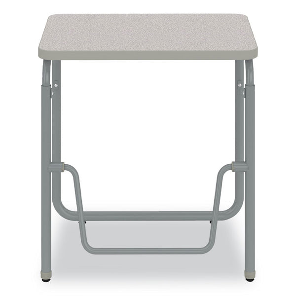 Safco® AlphaBetter 2.0 Height-Adjustable Student Desk with Pendulum Bar, 27.75" x 19.75" x 29" to 43", Pebble Gray (SAF1223GR)