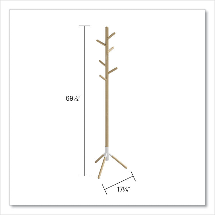 Safco® Resi Standing Coat Tree, 6 Hook, 17.25w x 17.25d x 69.5h, White, Ships in 1-3 Business Days (SAF4265WH) Each