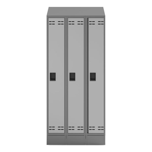 Safco® Triple Continuous Metal Locker Base Addition, 35w x 16d x 5.75h, Gray, Ships in 1-3 Business Days (SAF5520GR)