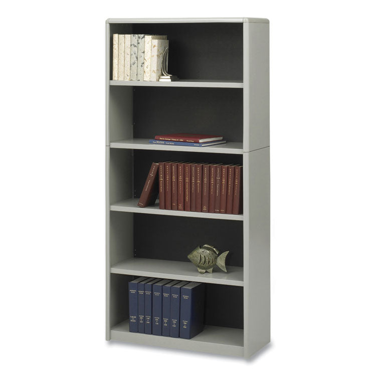 Safco® ValueMate Economy Bookcase, Five-Shelf, 31.75w x 13.5d x 67h, Gray, Ships in 1-3 Business Days (SAF7173GR)