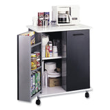 Safco® Refreshment Stand, Engineered Wood, 9 Shelves, 29.5" x 22.75" x 33.25", Black/White, Ships in 1-3 Business Days (SAF8963BL) Each