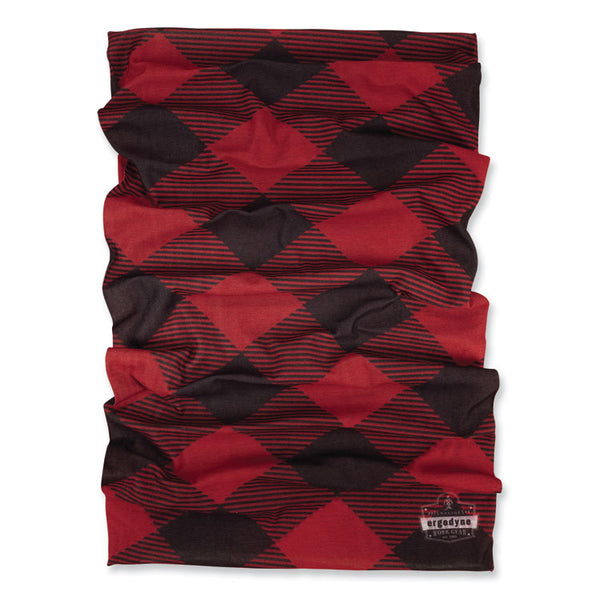 ergodyne® Chill-Its 6485 Multi-Band, Polyester, One Size Fits Most, Red Buffalo Plaid, Ships in 1-3 Business Days (EGO42210)