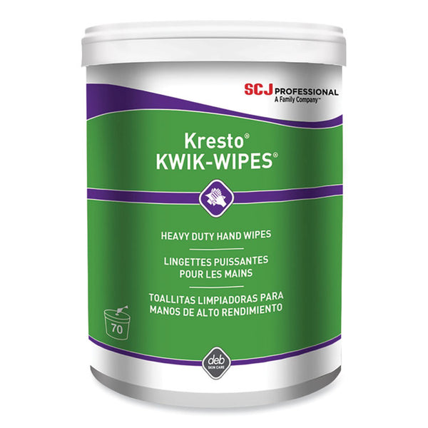 SC Johnson Professional® Kresto KWIK-WIPES, Cloth, 1-Ply, 7.9 x 5.7, Citrus, White, 70/Pack, 6 Packs/Carton (SJNKKW70W)