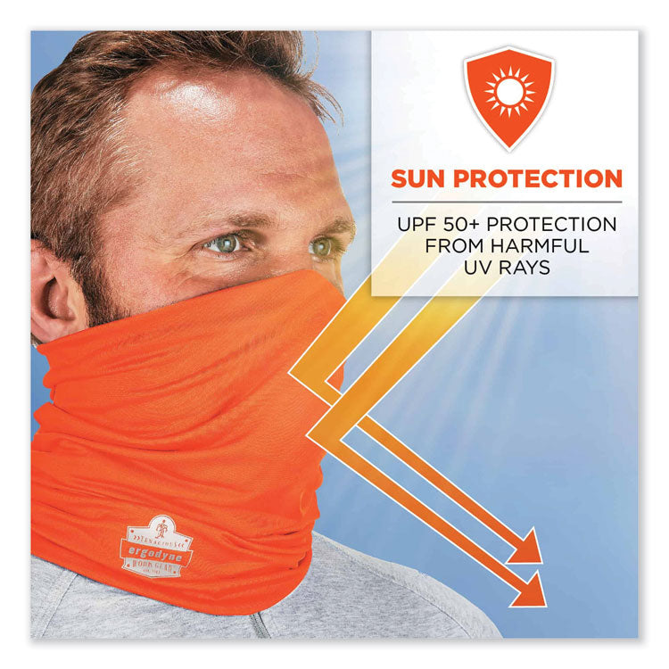 ergodyne® Chill-Its 6487 Cooling Performance Knit Multi-Band, Polyester/Spandex, One Size, Hi-Vis Orange, Ships in 1-3 Business Days (EGO42128) Each