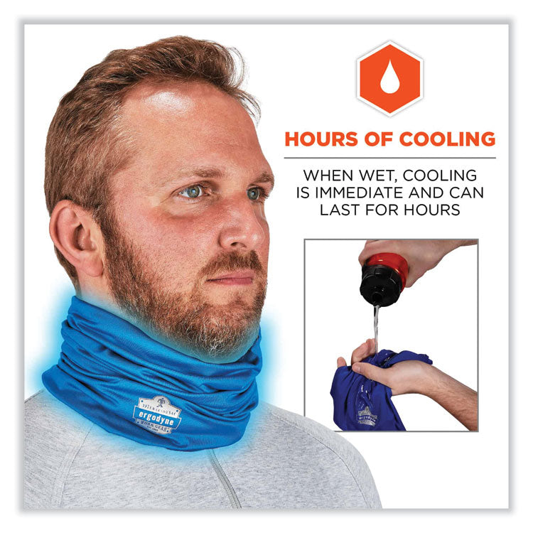 ergodyne® Chill-Its 6487 Cooling Performance Knit Multi-Band, Polyester/Spandex, One Size Fits Most, Blue, Ships in 1-3 Business Days (EGO42129) Each