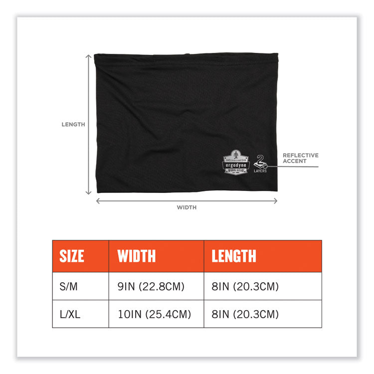ergodyne® Chill-Its 6489 2-Layer Cooling Performance Knit Multi-Band, Polyester/Spandex, Small/Med, Black, Ships in 1-3 Business Days (EGO42142) Each