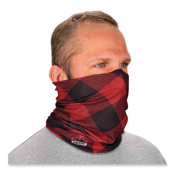 ergodyne® Chill-Its 6485 Multi-Band, Polyester, One Size Fits Most, Red Buffalo Plaid, Ships in 1-3 Business Days (EGO42210)