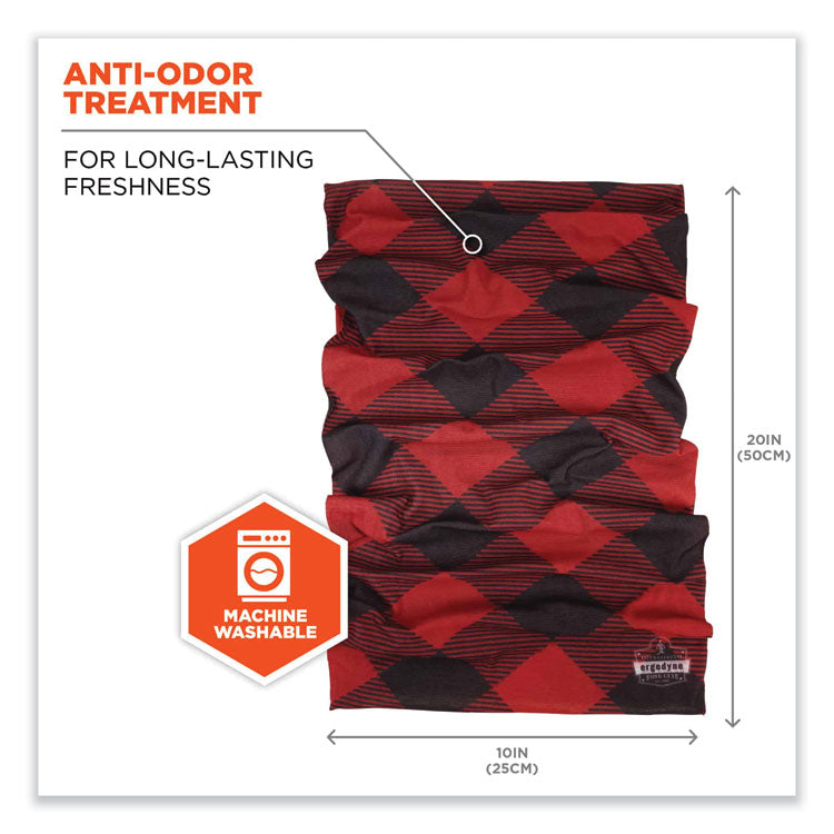 ergodyne® Chill-Its 6485 Multi-Band, Polyester, One Size Fits Most, Red Buffalo Plaid, Ships in 1-3 Business Days (EGO42210) Each