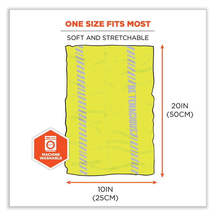 ergodyne® Chill-Its 6487R Reflective Cooling Multi-Band, Polyester/Spandex, One Size Fits Most, Hi-Vis Lime, Ships in 1-3 Business Days (EGO42130) Each