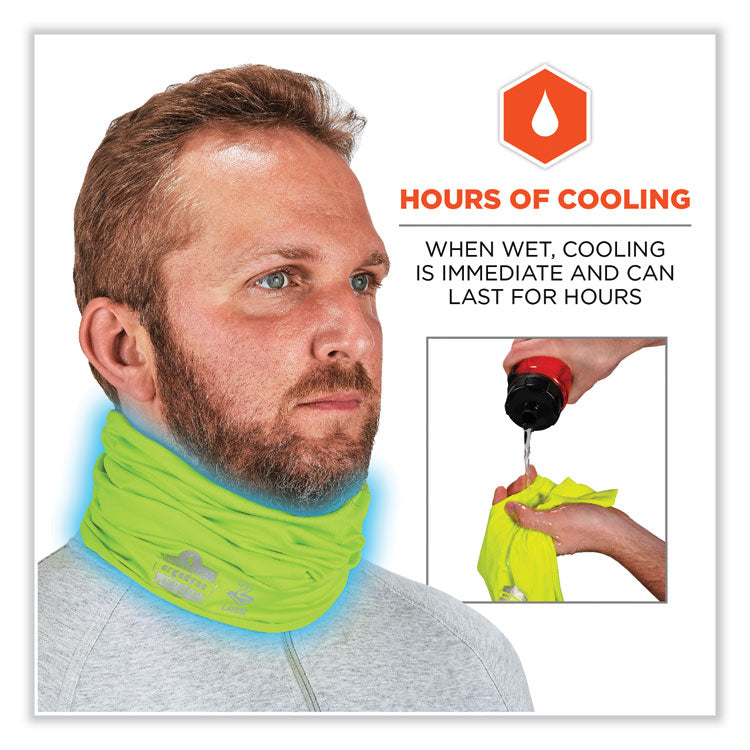 ergodyne® Chill-Its 6489 2-Layer Cooling Performance Knit Multi-Band, Polyester/Spandex, S/M, HiVis Lime, Ships in 1-3 Business Days (EGO42144) Each