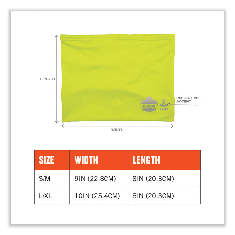 ergodyne® Chill-Its 6489 2-Layer Cooling Performance Knit Multi-Band, Polyester/Spandex, S/M, HiVis Lime, Ships in 1-3 Business Days (EGO42144) Each