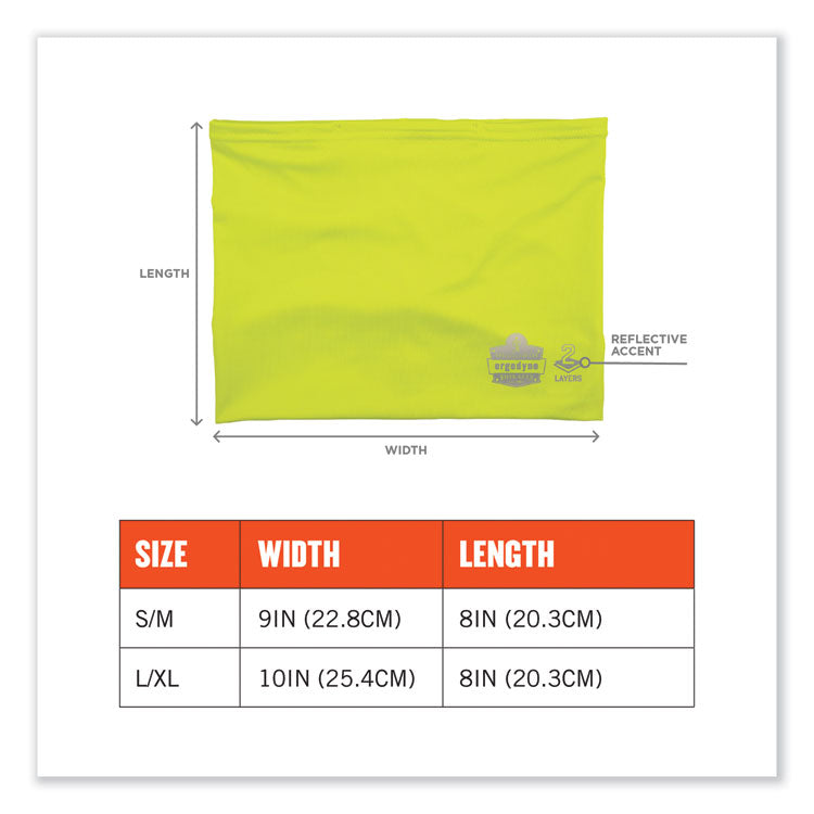 ergodyne® Chill-Its 6489 2-Layer Cooling Performance Knit Multi-Band, Polyester/Spandex, L/XL, Hi-Vis Lime, Ships in 1-3 Business Days (EGO42145) Each