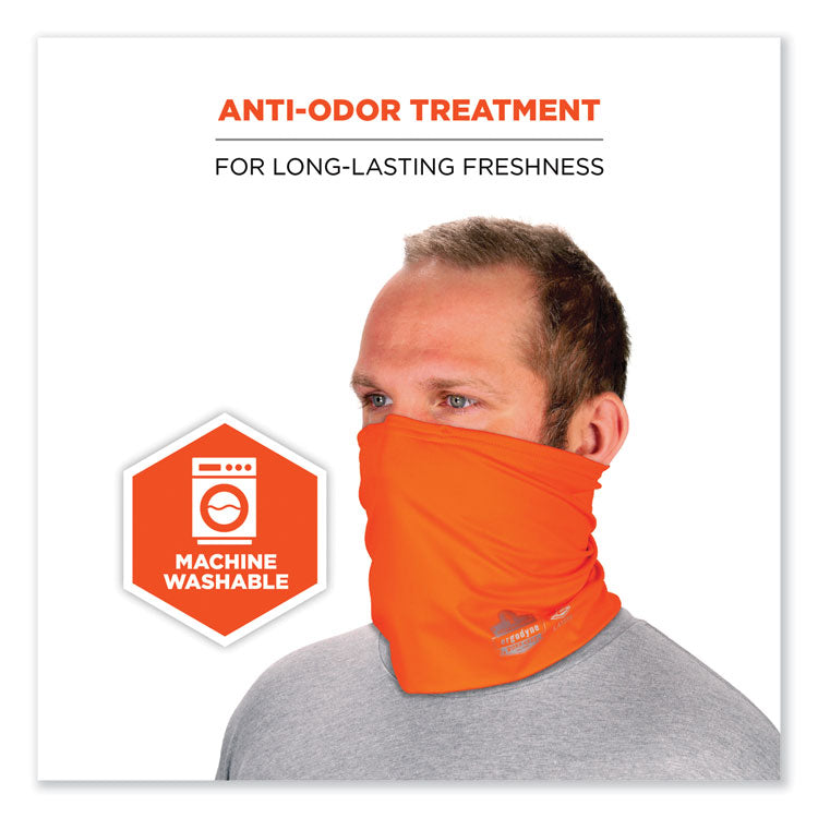 ergodyne® Chill-Its 6489 2-Layer Cooling Performance Knit Multi-Band, Polyester/Spandex, S/M, Hi-Vis Orange, Ships in 1-3 Business Days (EGO42146) Each