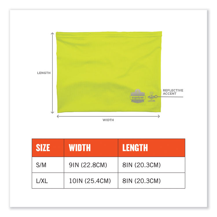 ergodyne® Chill-Its 6489 2-Layer Cooling Performance Knit MultiBand, Polyester/Spandex, 2XL/3XL, HiVis Lime, Ships in 1-3 Business Days (EGO42151) Each