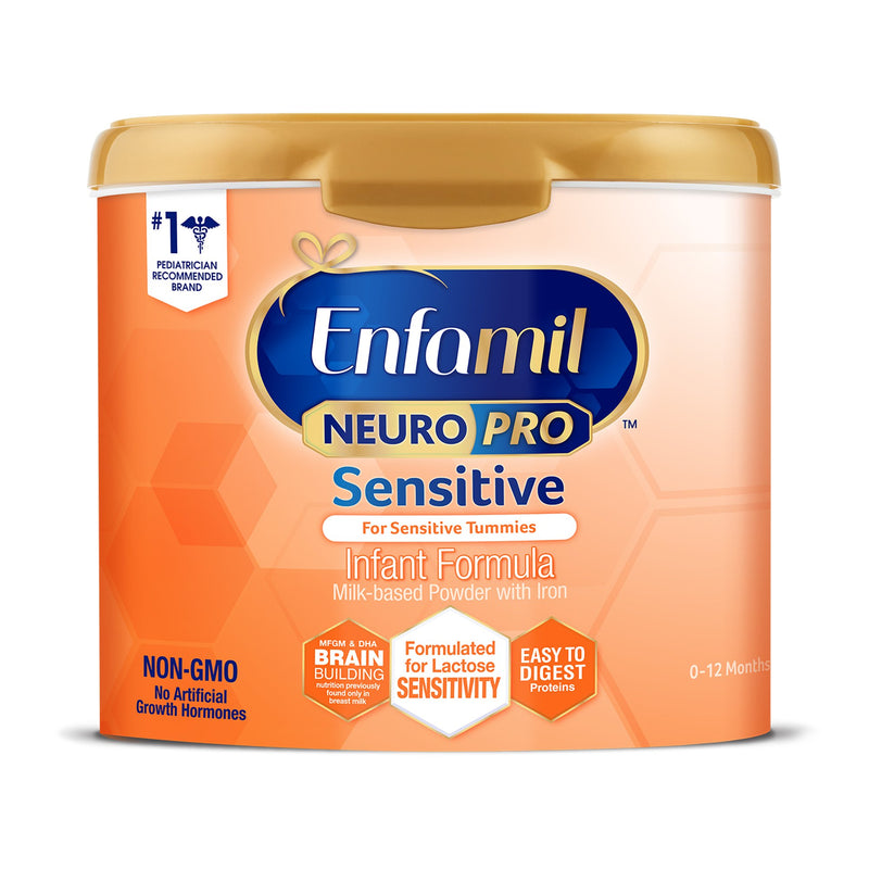 Enfamil NeuroPro™ Sensitive Infant Formula Unflavored 19.5 oz. Canister Powder Milk-Based Lactose Intolerance (1201013_CS) 4/CS