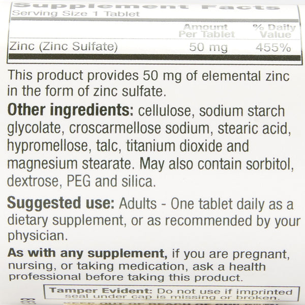 Geri-Care® Mineral Supplement Zinc Sulfate 50 mg Strength Tablet 60 per Bottle (852555_BT) 1/BT