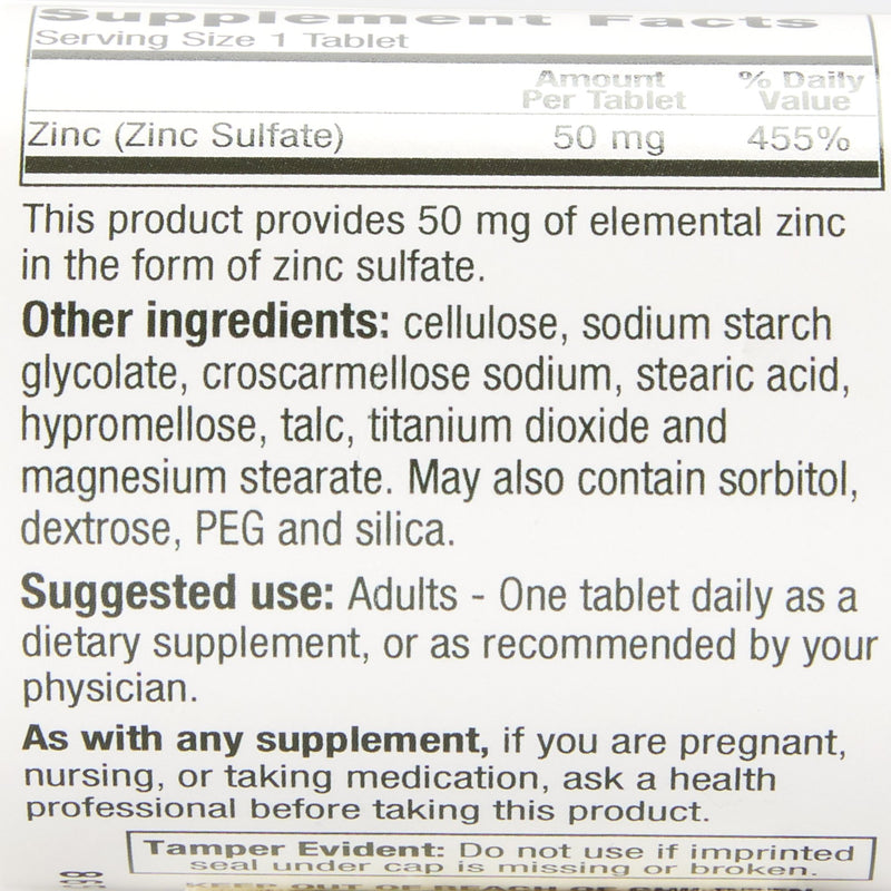 Geri-Care® Mineral Supplement Zinc Sulfate 50 mg Strength Tablet 60 per Bottle (852555_CS) 12/CS
