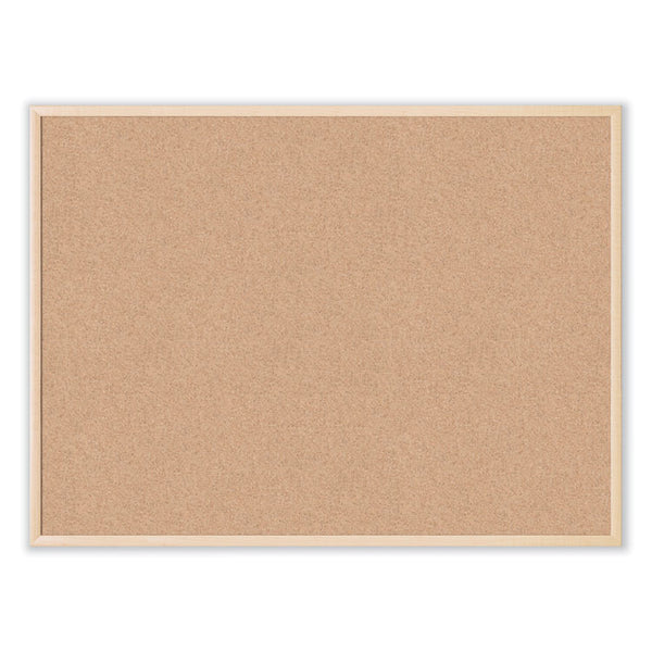 U Brands Cork Bulletin Board, 47 x 35, Tan Surface, Birch Wood Frame (UBR003U0001)