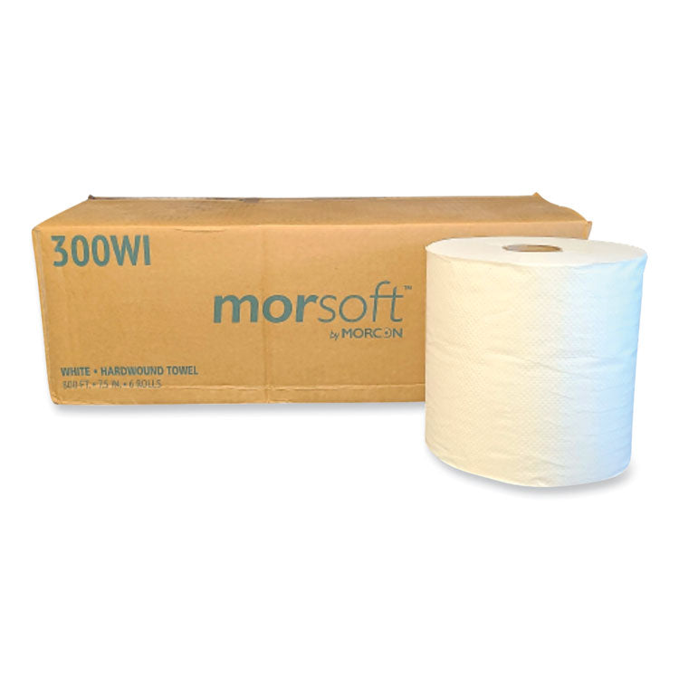 Morcon Tissue Morsoft Controlled Towels, I-Notch, 1-Ply, 7.5" x 800 ft, White, 6 Rolls/Carton (MOR300WI) Case of 6