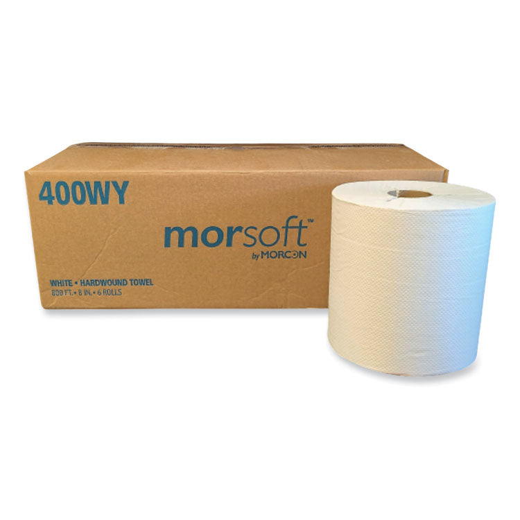 Morcon Tissue Morsoft Controlled Towels, Y-Notch, 1-Ply, 8" x 800 ft, White, 6 Rolls/Carton (MOR400WY)
