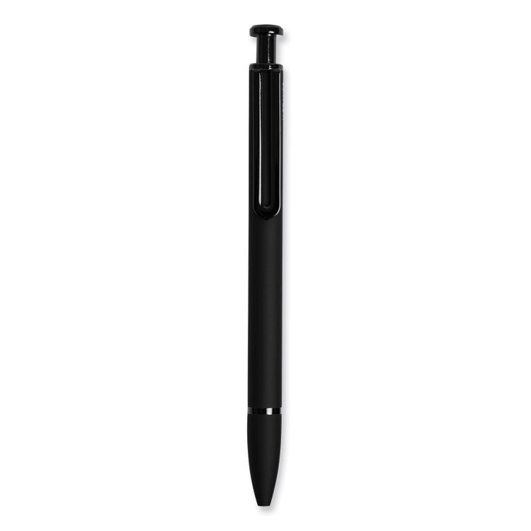 U Brands Monterey Soft Touch Ballpoint Pen, Retractable, Medium 1 mm, Black Ink, Midnight Barrel, 12/Pack (UBR3786U0124)