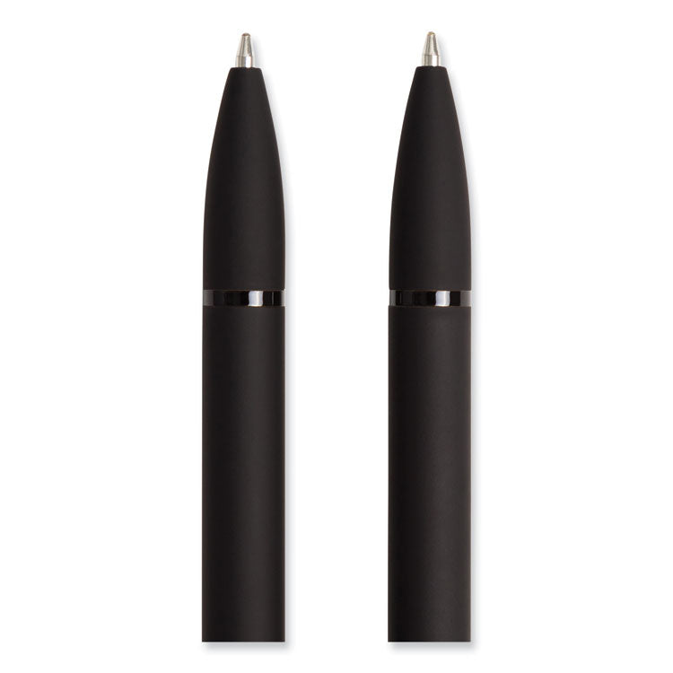 U Brands Monterey Soft Touch Ballpoint Pen, Retractable, Medium 1 mm, Black Ink, Midnight Barrel, 12/Pack (UBR3786U0124)
