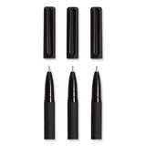 U Brands Catalina Soft Touch Porous Point Pen, Stick, Fine 0.7 mm, Black Ink, Black Barrel, Dozen (UBR5007U0124) Each