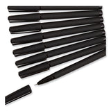 U Brands Catalina Soft Touch Porous Point Pen, Stick, Fine 0.7 mm, Black Ink, Black Barrel, Dozen (UBR5007U0124) Each
