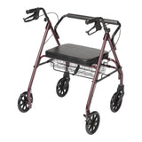 McKesson Bariatric 4 Wheel Rollator Red Adjustable Height / Folding Steel Frame (1205412_CS) 1/CS