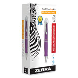 Zebra® GR8 Gel Pen, Retractable, Medium 0.7 mm, Violet Ink, Violet/Silver Barrel, 12/Pack (ZEB42680) 1 Dozen