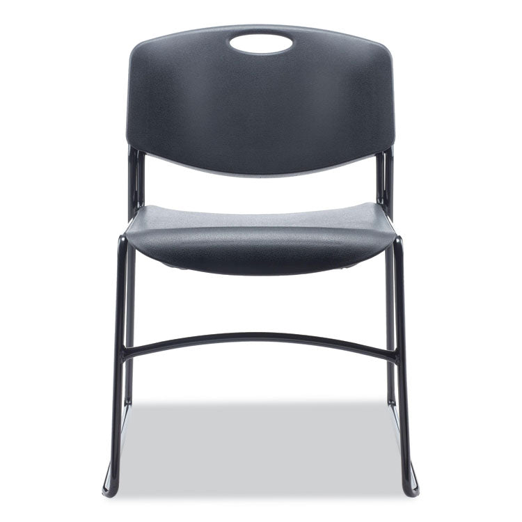 Alera® Alera Resin Stacking Chair, Supports Up to 275 lb, 18.50" Seat Height, Black Seat, Black Back, Black Base, 4/Carton (ALECA671)