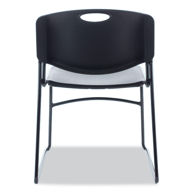 Alera® Alera Resin Stacking Chair, Supports Up to 275 lb, 18.50" Seat Height, Black Seat, Black Back, Black Base, 4/Carton (ALECA671)