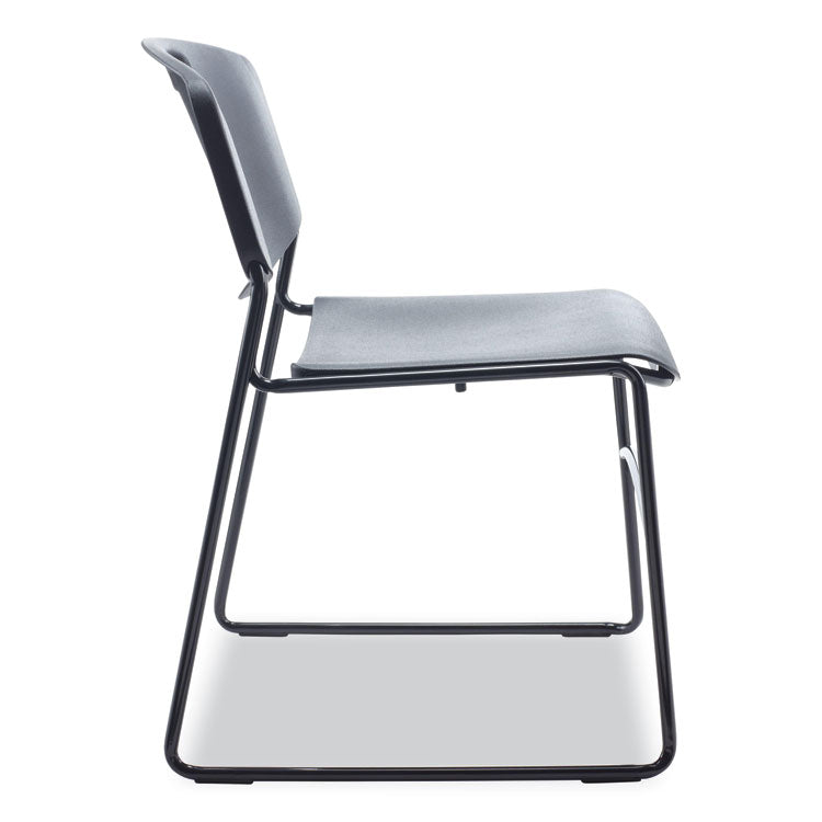 Alera® Alera Resin Stacking Chair, Supports Up to 275 lb, 18.50" Seat Height, Black Seat, Black Back, Black Base, 4/Carton (ALECA671)