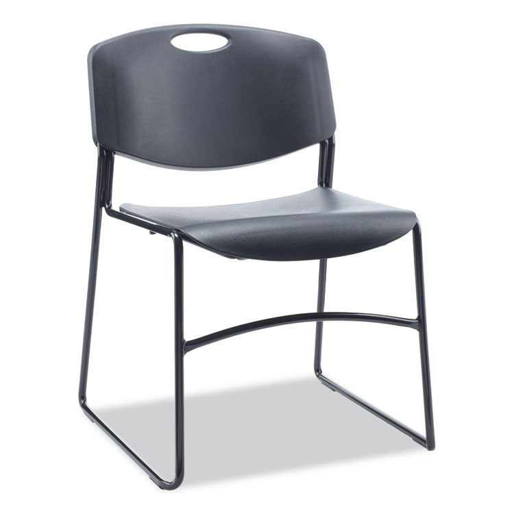 Alera® Alera Resin Stacking Chair, Supports Up to 275 lb, 18.50" Seat Height, Black Seat, Black Back, Black Base, 4/Carton (ALECA671)