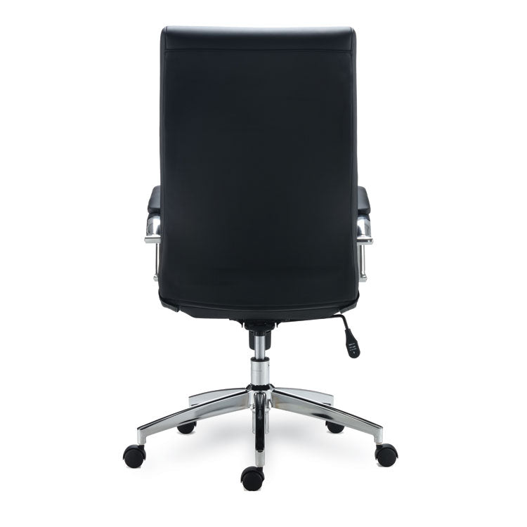 Alera® Alera Eddleston Leather Manager Chair, Supports Up to 275 lb, Black Seat/Back, Chrome Base (ALEED41B19)