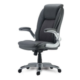 Alera® Alera Leithen Bonded Leather Midback Chair, Supports Up to 275 lb, Gray Seat/Back, Silver Base (ALELT4219)