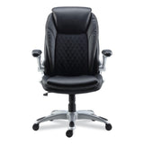 Alera® Alera Leithen Bonded Leather Midback Chair, Supports Up to 275 lb, Black Seat/Back, Silver Base (ALELT4249) Each