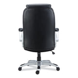 Alera® Alera Leithen Bonded Leather Midback Chair, Supports Up to 275 lb, Black Seat/Back, Silver Base (ALELT4249)