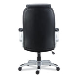 Alera® Alera Leithen Bonded Leather Midback Chair, Supports Up to 275 lb, Black Seat/Back, Silver Base (ALELT4249) Each