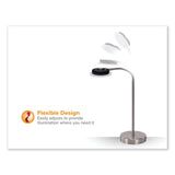 PureOptics LED Adjustable Gooseneck Desk Lamp with Two USB Ports, 14.12" High, Silver Base (BOSVLED625D) Each