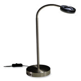 PureOptics LED Adjustable Gooseneck Desk Lamp with Two USB Ports, 14.12" High, Silver Base (BOSVLED625D) Each