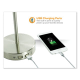 PureOptics LED Adjustable Gooseneck Desk Lamp with Two USB Ports, 14.12" High, Silver Base (BOSVLED625D) Each