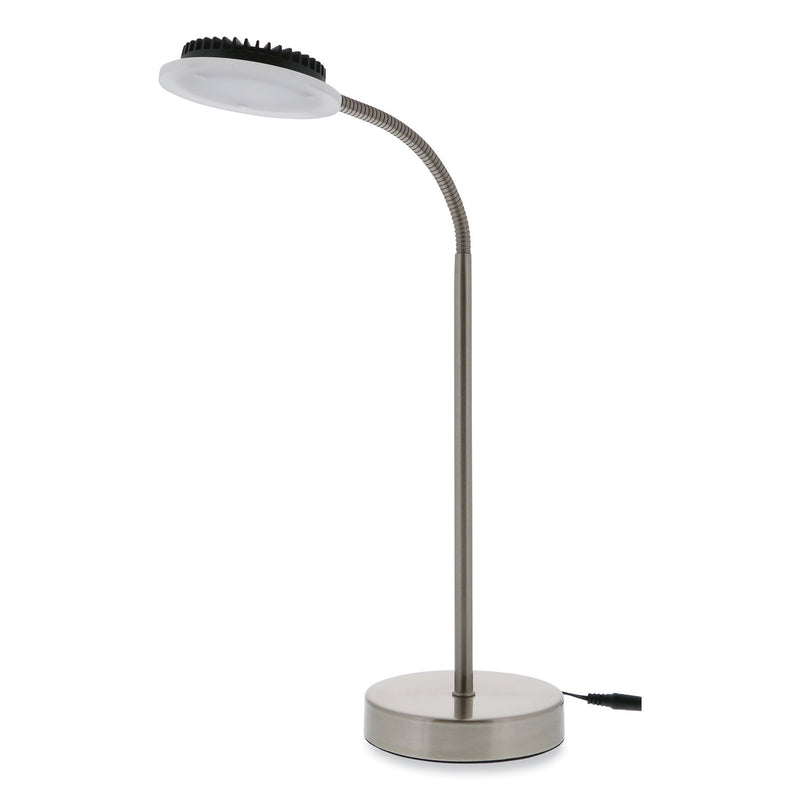 PureOptics LED Adjustable Gooseneck Desk Lamp with Two USB Ports, 14.12" High, Silver Base (BOSVLED625D) Each