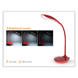 Bostitch® Office Dimmable Gooseneck Desk Lamp with USB Charging Port, 15.16" High, Red Base (BOSVLED1502RD) Each