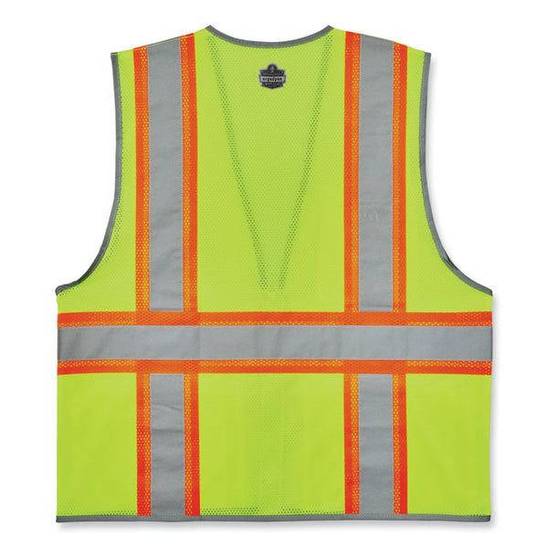 ergodyne® GloWear 8246Z-S Single Size Class 2 Two-Tone Mesh Vest, Polyester, 2X-Large, Lime, Ships in 1-3 Business Days (EGO24566) Each