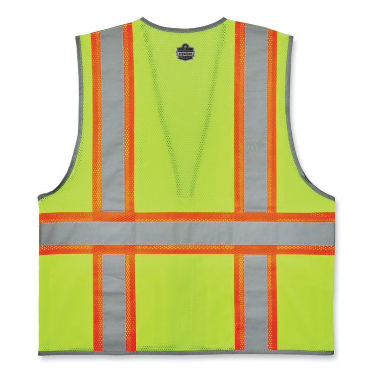 ergodyne® GloWear 8246Z-S Single Size Class 2 Two-Tone Mesh Vest, Polyester, 2X-Large, Lime, Ships in 1-3 Business Days (EGO24566) Each