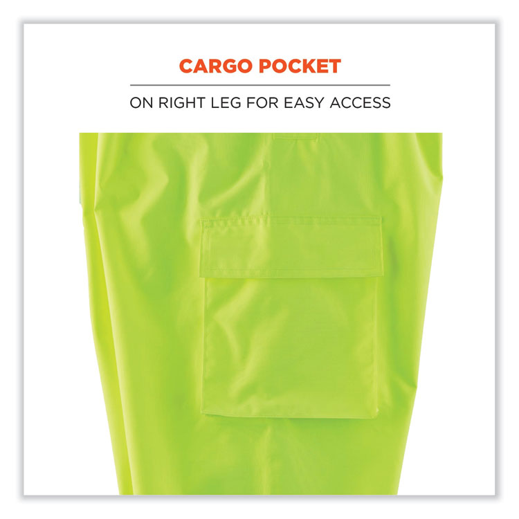 ergodyne® GloWear 8918BK Class E Hi-Vis Rain Bibs Black Bottom, Medium, Lime, Ships in 1-3 Business Days (EGO25013) Each