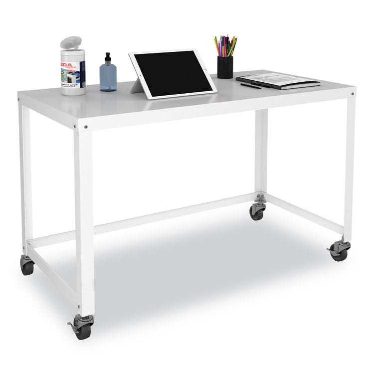 Hirsh Industries® RTA Mobile Desk, 47.45 x 23.88 x 29.6, White, Ships in 4-6 Business Days (HID21114)