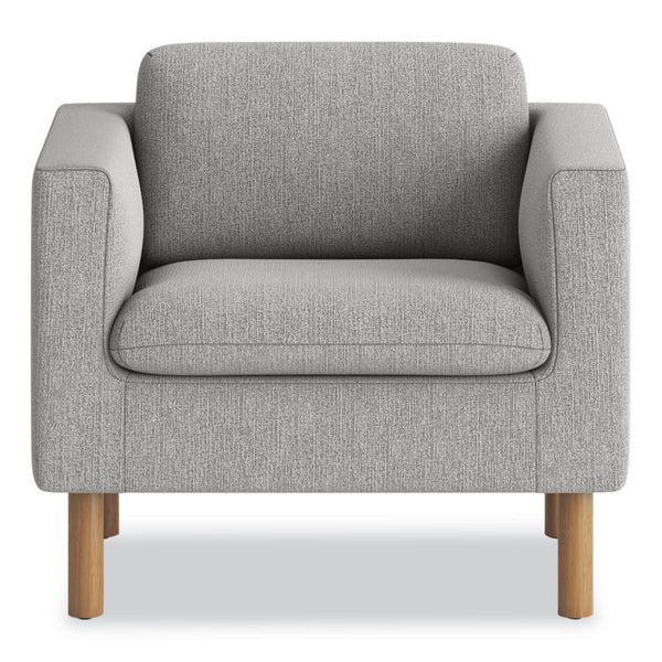 HON® Parkwyn Series Club Chair, 33" x 26.75" x 29", Gray Seat, Gray Back, Oak Base (HONVP3LCHRGRY)