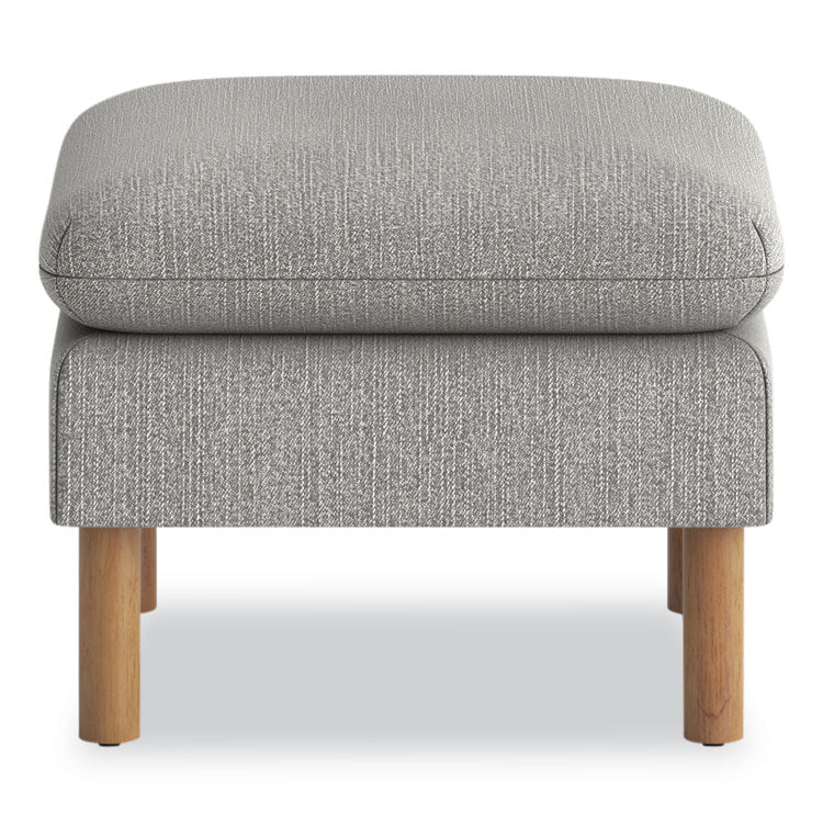 HON® Parkwyn Series Ottoman, 23" x 23" x 17.5", Gray/Oak (HONVP3LOTTGRY)